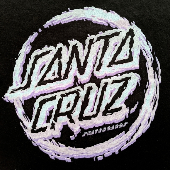 Santa Cruz Throwdown Dot Black Crop T-Shirt S - Picture 7 of 7